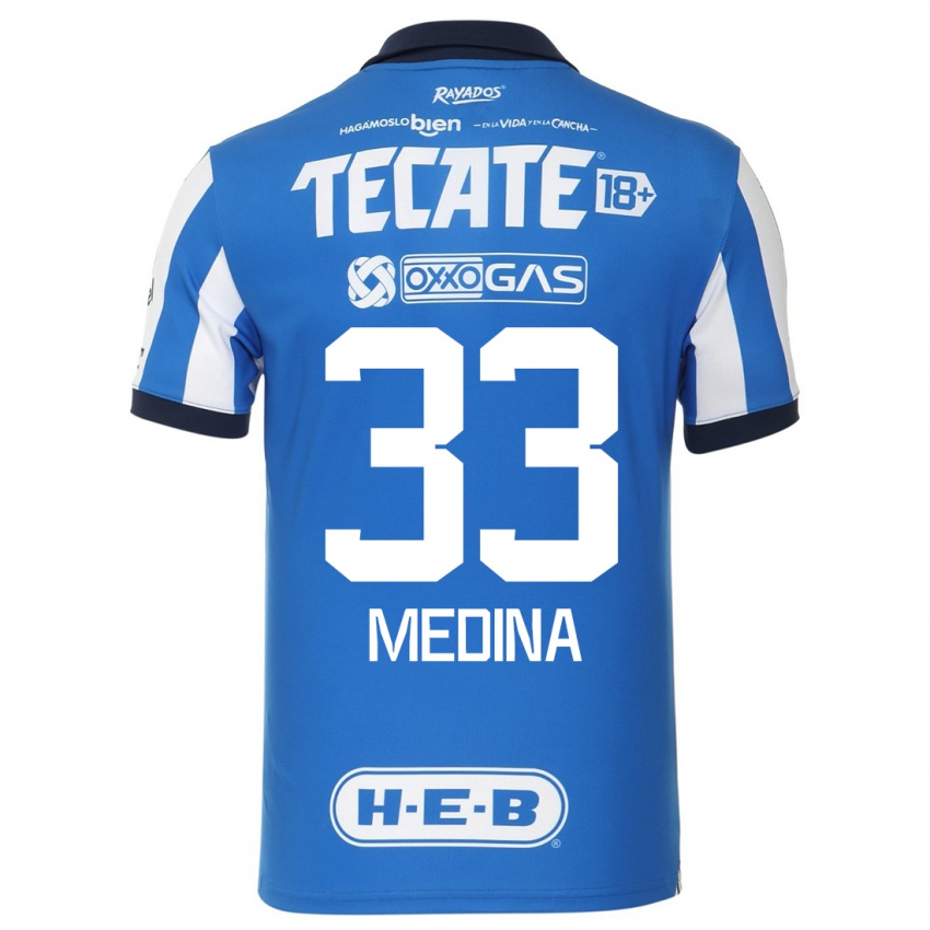 Donna Maglia Stefan Medina #33 Blu Bianco Kit Gara Home 2023/24 Maglietta