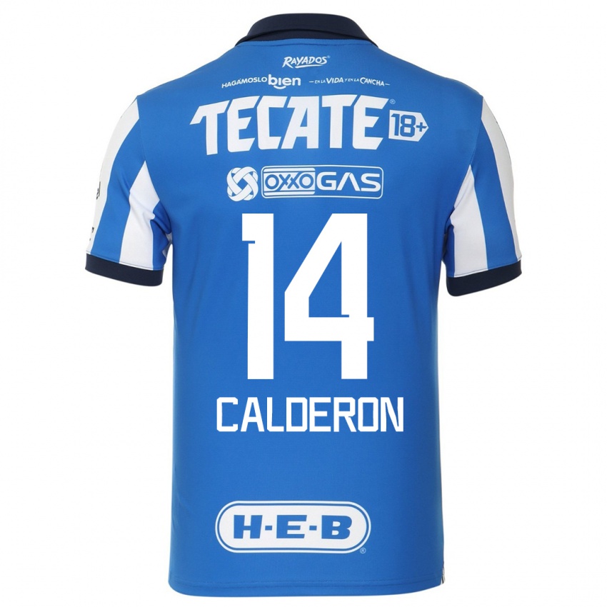 Donna Maglia Alejandra Calderon #14 Blu Bianco Kit Gara Home 2023/24 Maglietta