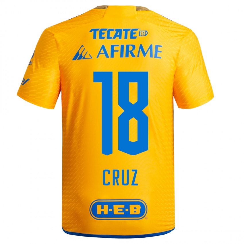 Donna Maglia Belen Cruz #18 Giallo Kit Gara Home 2023/24 Maglietta