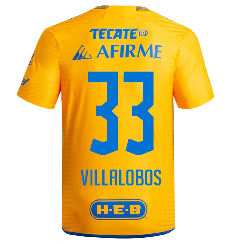 Donna Maglia Vania Villalobos #33 Giallo Kit Gara Home 2023/24 Maglietta