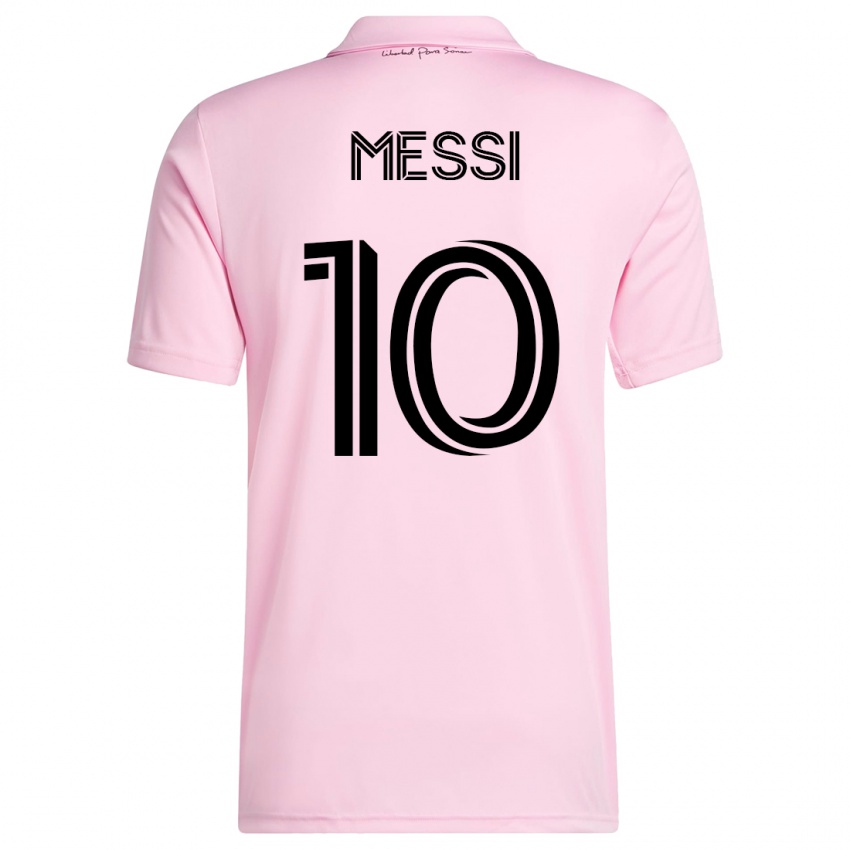 Donna Maglia Lionel Messi #10 Rosa Kit Gara Home 2023/24 Maglietta