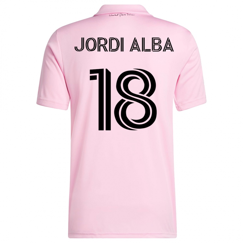 Donna Maglia Jordi Alba #18 Rosa Kit Gara Home 2023/24 Maglietta