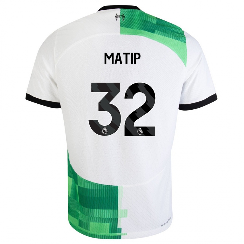 Donna Maglia Joel Matip #32 Bianco Verde Kit Gara Away 2023/24 Maglietta