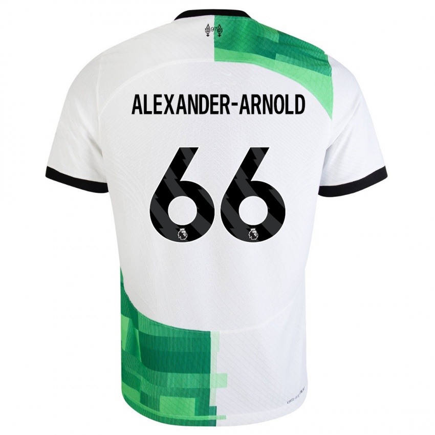 Donna Maglia Trent Alexander-Arnold #66 Bianco Verde Kit Gara Away 2023/24 Maglietta
