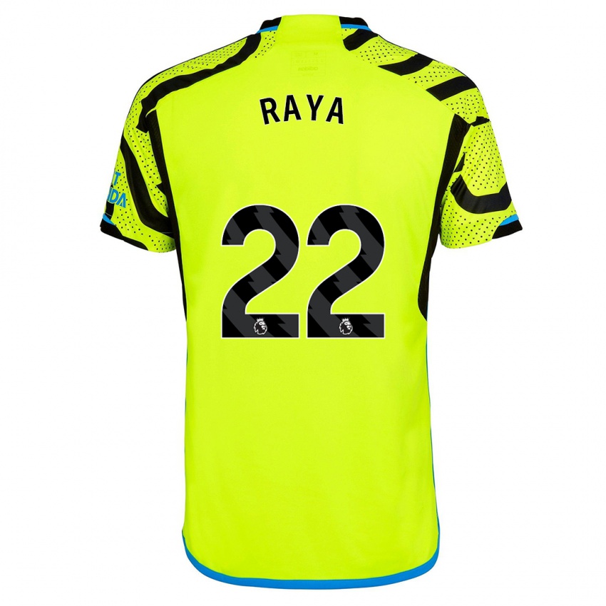 Donna Maglia David Raya #22 Giallo Kit Gara Away 2023/24 Maglietta