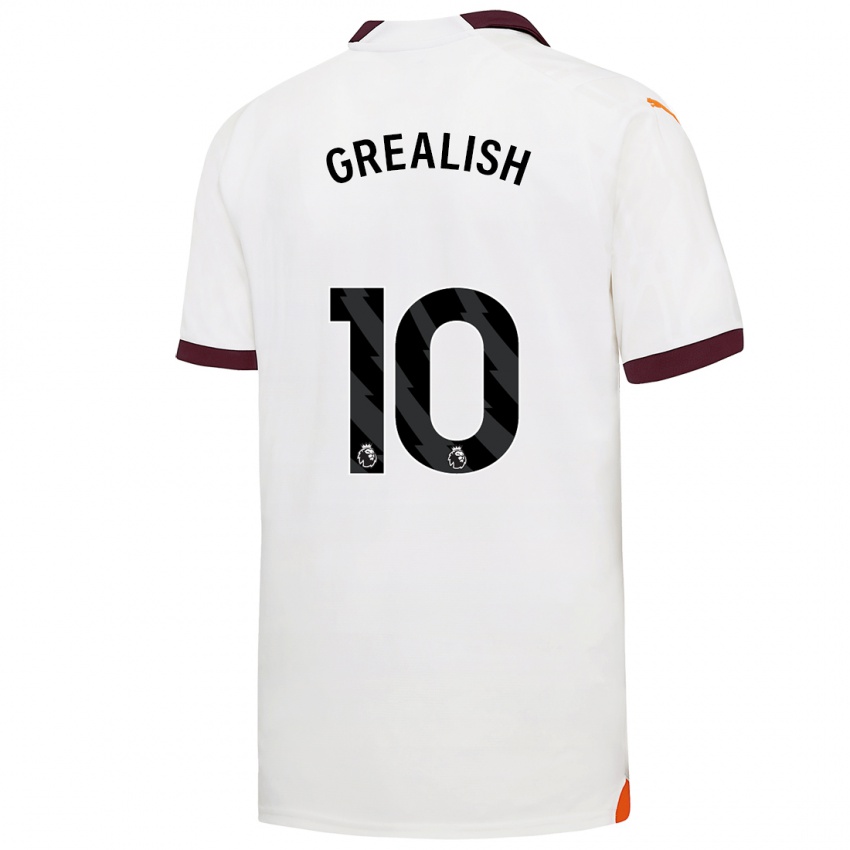 Donna Maglia Jack Grealish #10 Bianco Kit Gara Away 2023/24 Maglietta