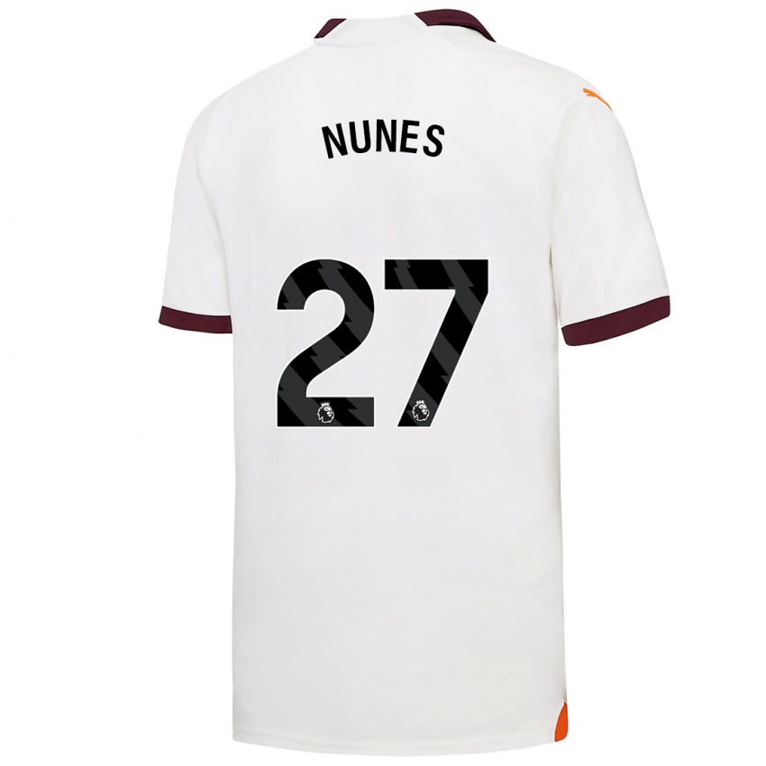 Donna Maglia Matheus Nunes #27 Bianco Kit Gara Away 2023/24 Maglietta