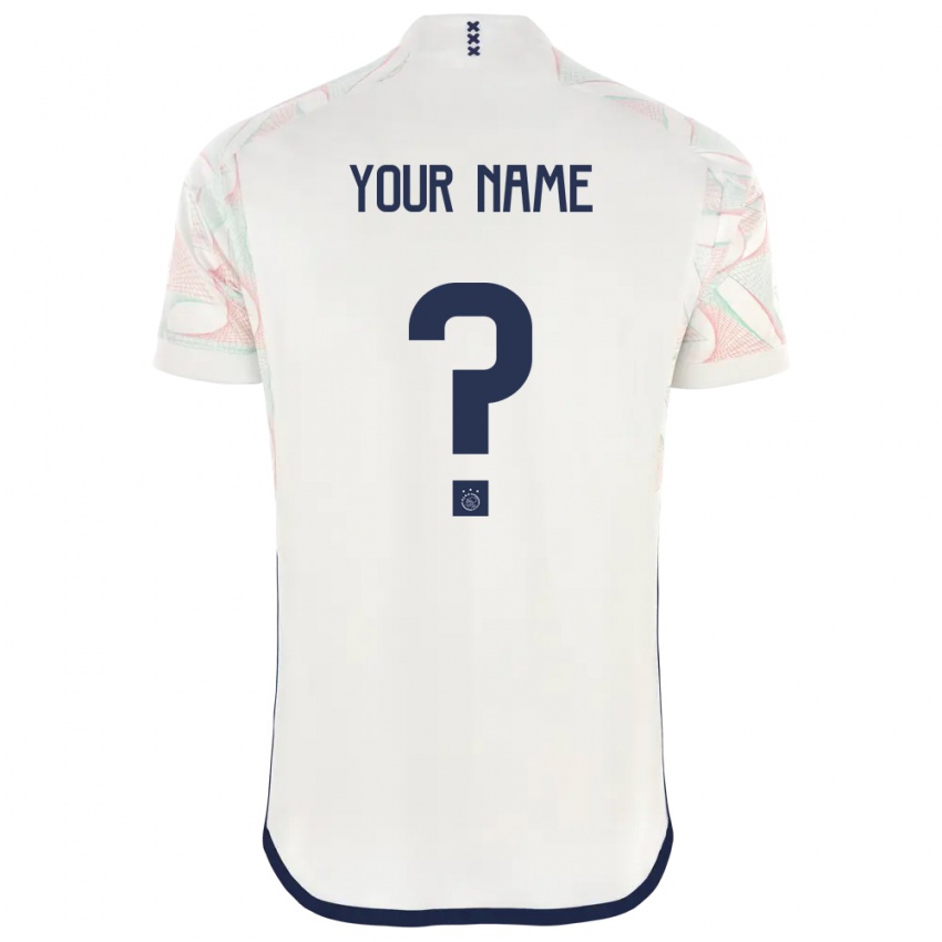 Donna Maglia Il Tuo Nome #0 Bianco Kit Gara Away 2023/24 Maglietta