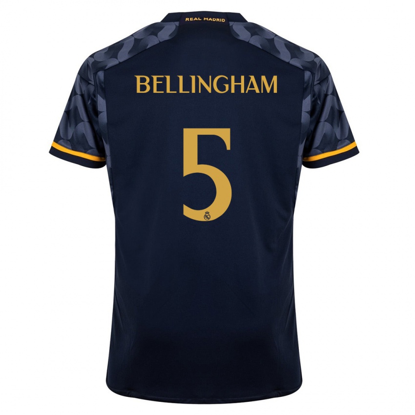 Donna Maglia Jude Bellingham #5 Blu Scuro Kit Gara Away 2023/24 Maglietta