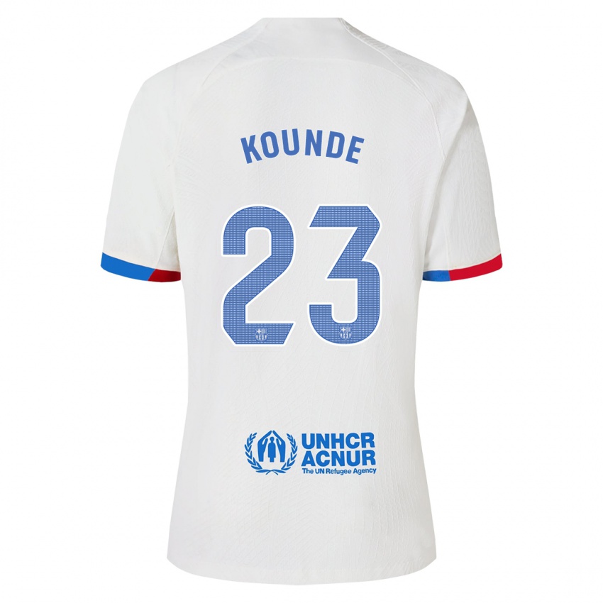 Donna Maglia Jules Kounde #23 Bianco Kit Gara Away 2023/24 Maglietta