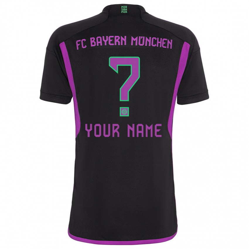 Donna Maglia Il Tuo Nome #0 Nero Kit Gara Away 2023/24 Maglietta