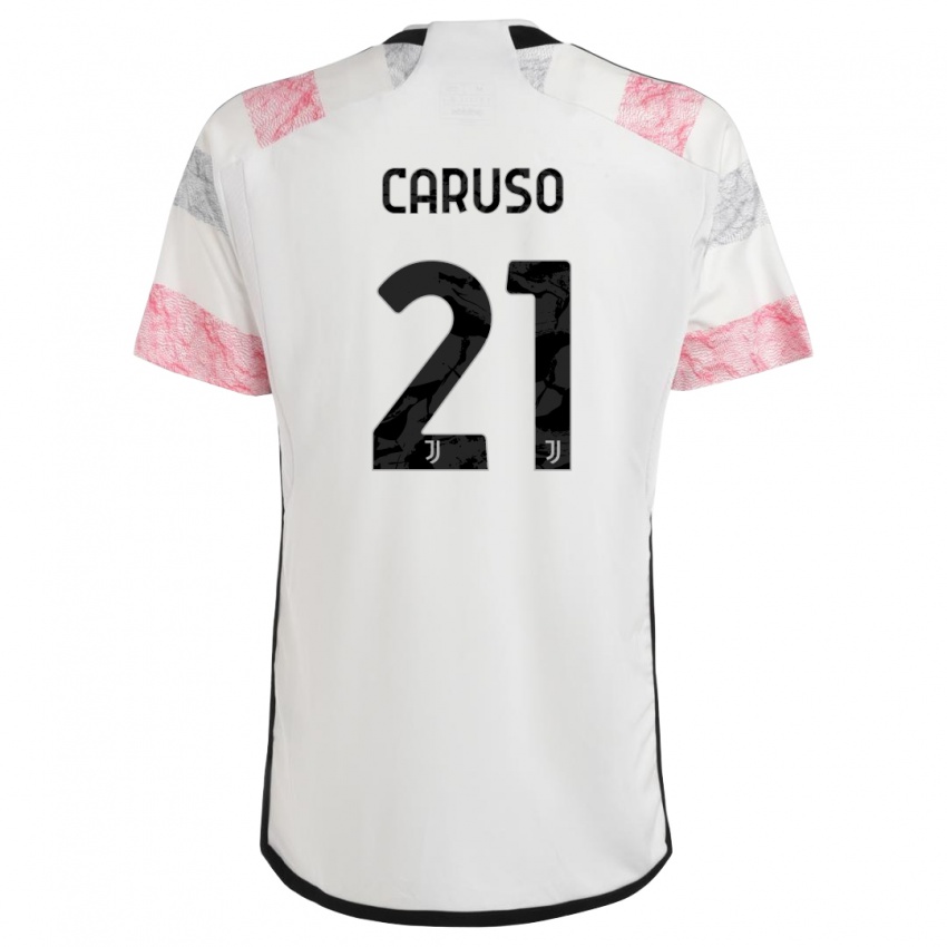 Donna Maglia Arianna Caruso 21 Bianco Rosa Kit Gara Away 2023 24