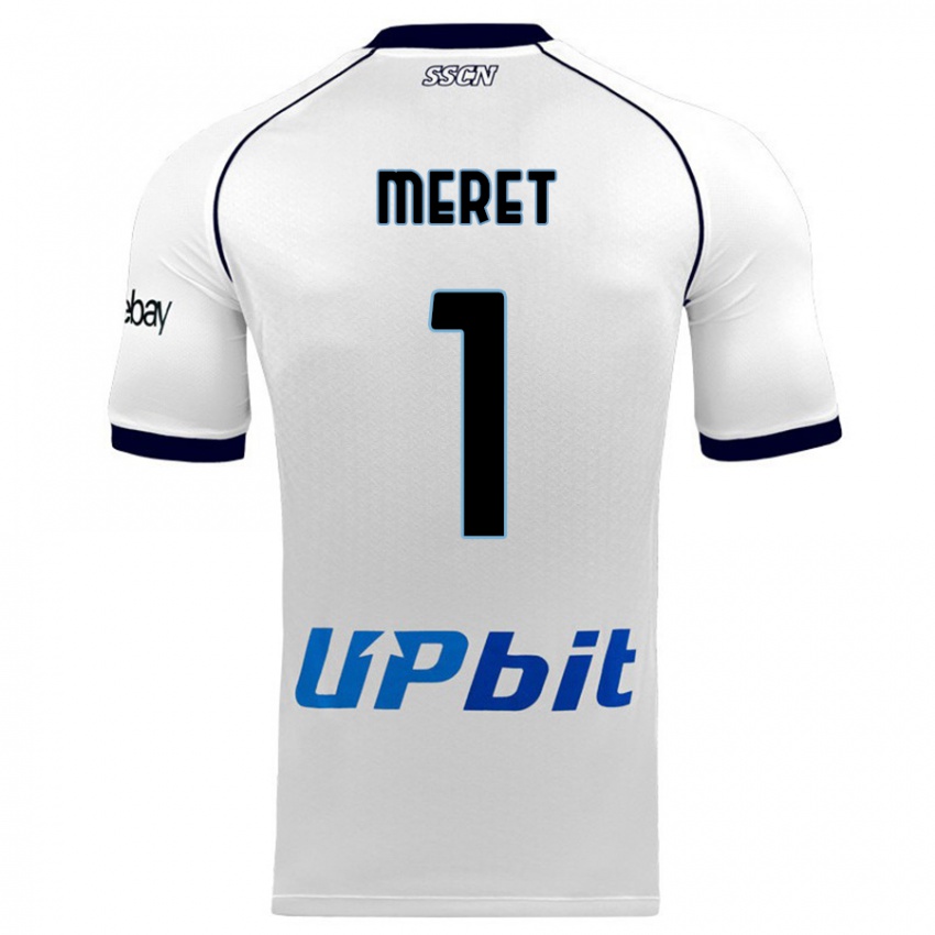 Donna Maglia Alex Meret #1 Bianco Kit Gara Away 2023/24 Maglietta