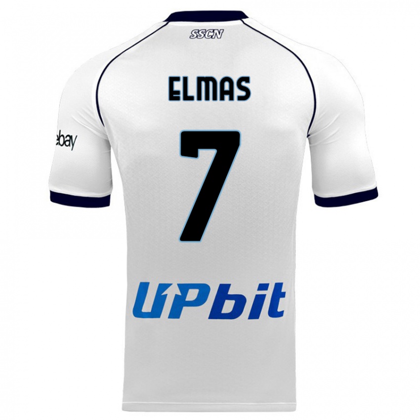 Donna Maglia Eljif Elmas #7 Bianco Kit Gara Away 2023/24 Maglietta