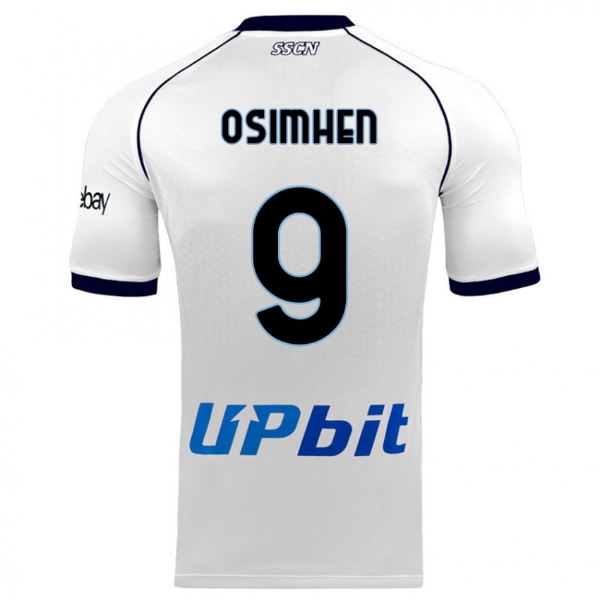 Donna Maglia Victor Osimhen #9 Bianco Kit Gara Away 2023/24 Maglietta