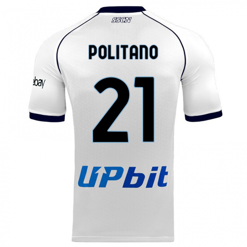 Donna Maglia Matteo Politano #21 Bianco Kit Gara Away 2023/24 Maglietta