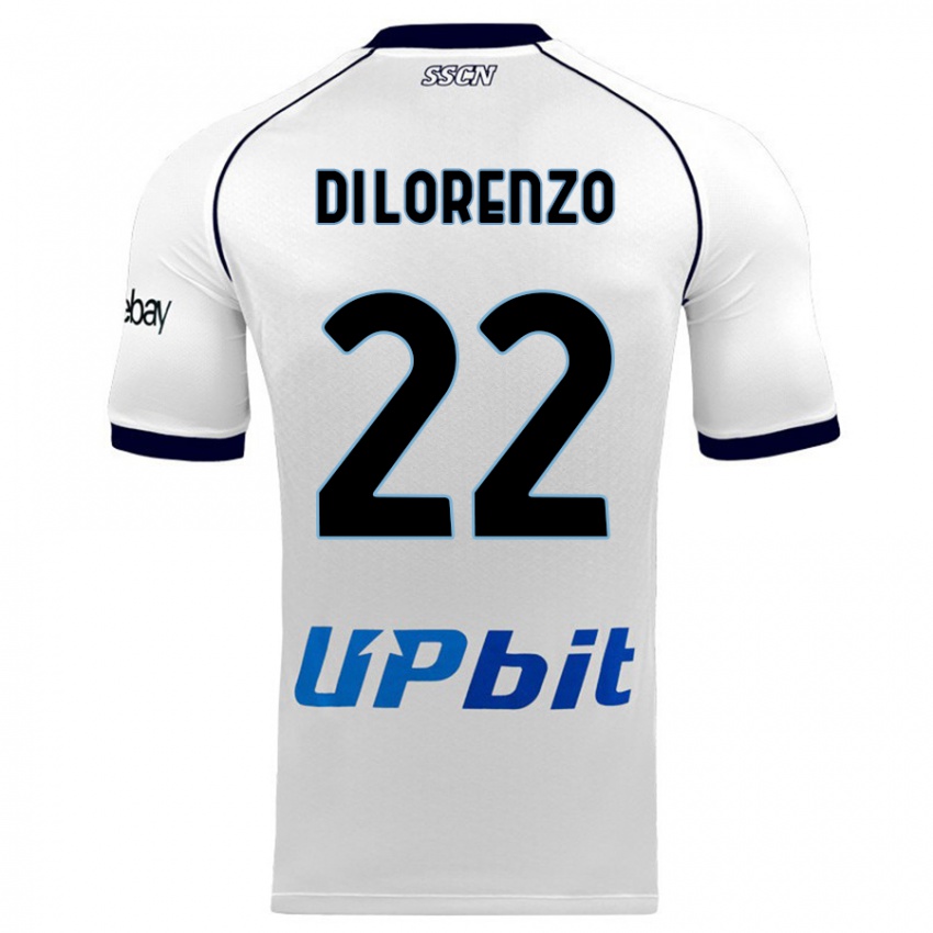 Donna Maglia Giovanni Di Lorenzo #22 Bianco Kit Gara Away 2023/24 Maglietta