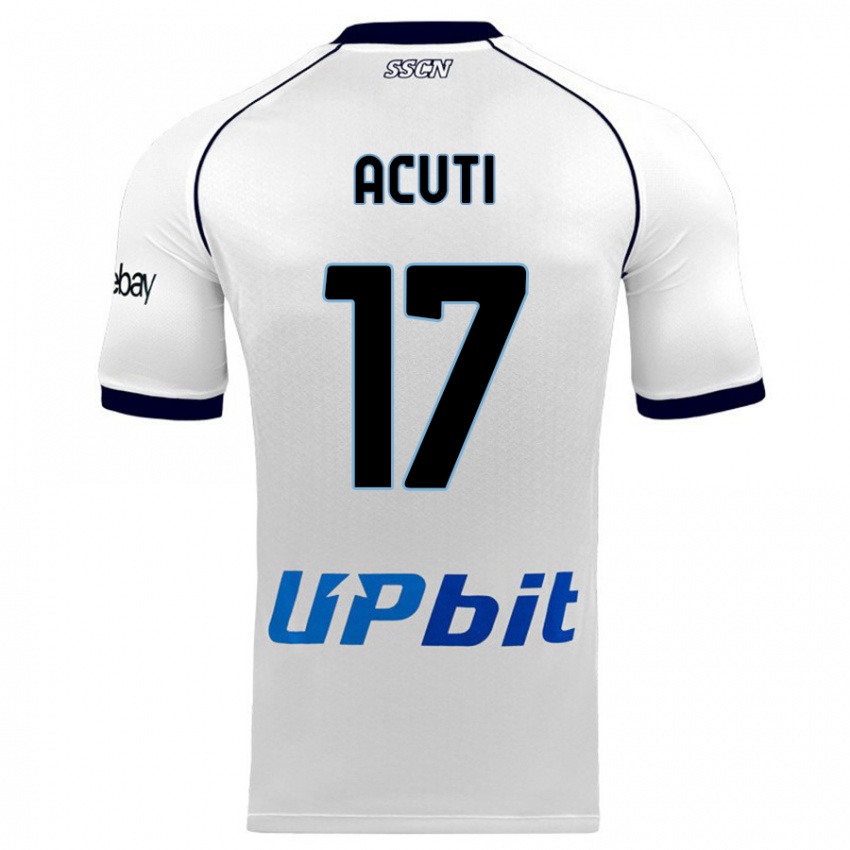 Donna Maglia Arianna Acuti #17 Bianco Kit Gara Away 2023/24 Maglietta