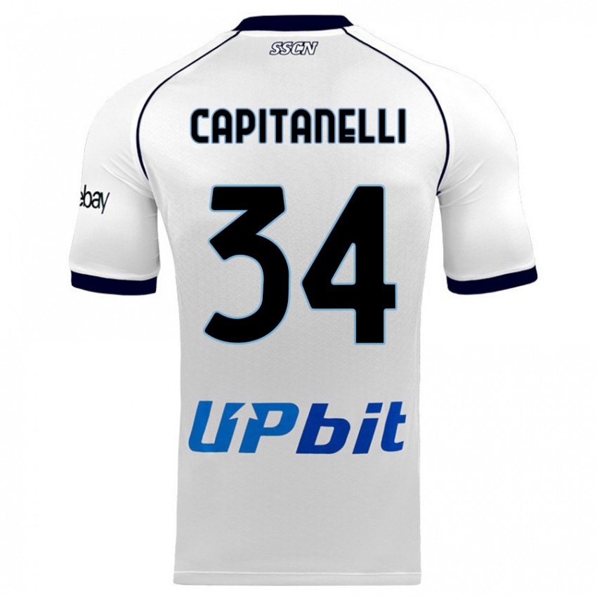 Donna Maglia Ilaria Capitanelli #34 Bianco Kit Gara Away 2023/24 Maglietta