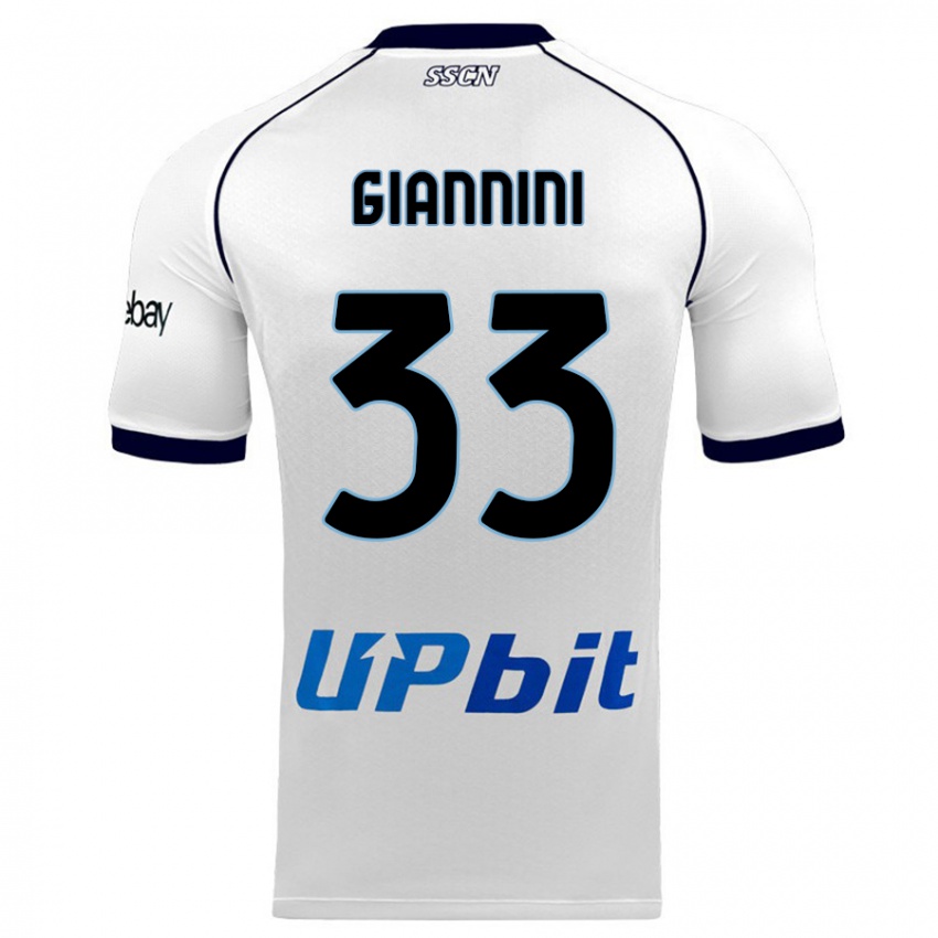 Donna Maglia Enrico Giannini #33 Bianco Kit Gara Away 2023/24 Maglietta