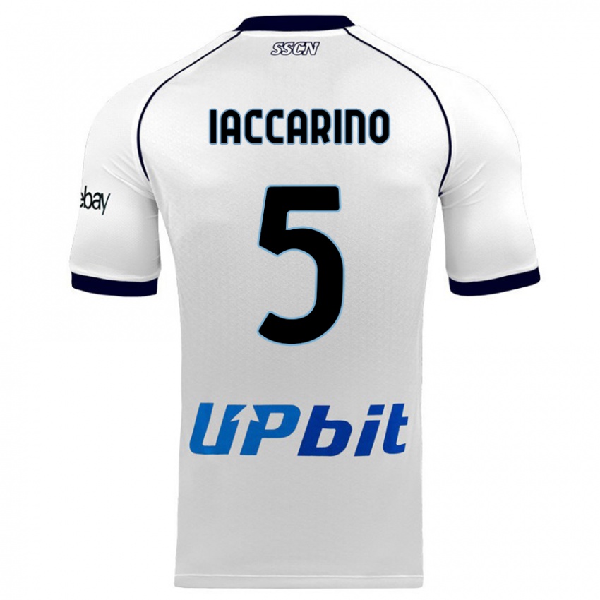 Donna Maglia Gennaro Iaccarino #5 Bianco Kit Gara Away 2023/24 Maglietta