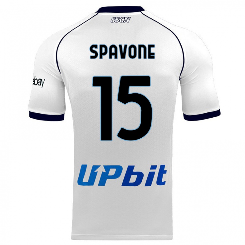 Donna Maglia Alessandro Spavone #15 Bianco Kit Gara Away 2023/24 Maglietta