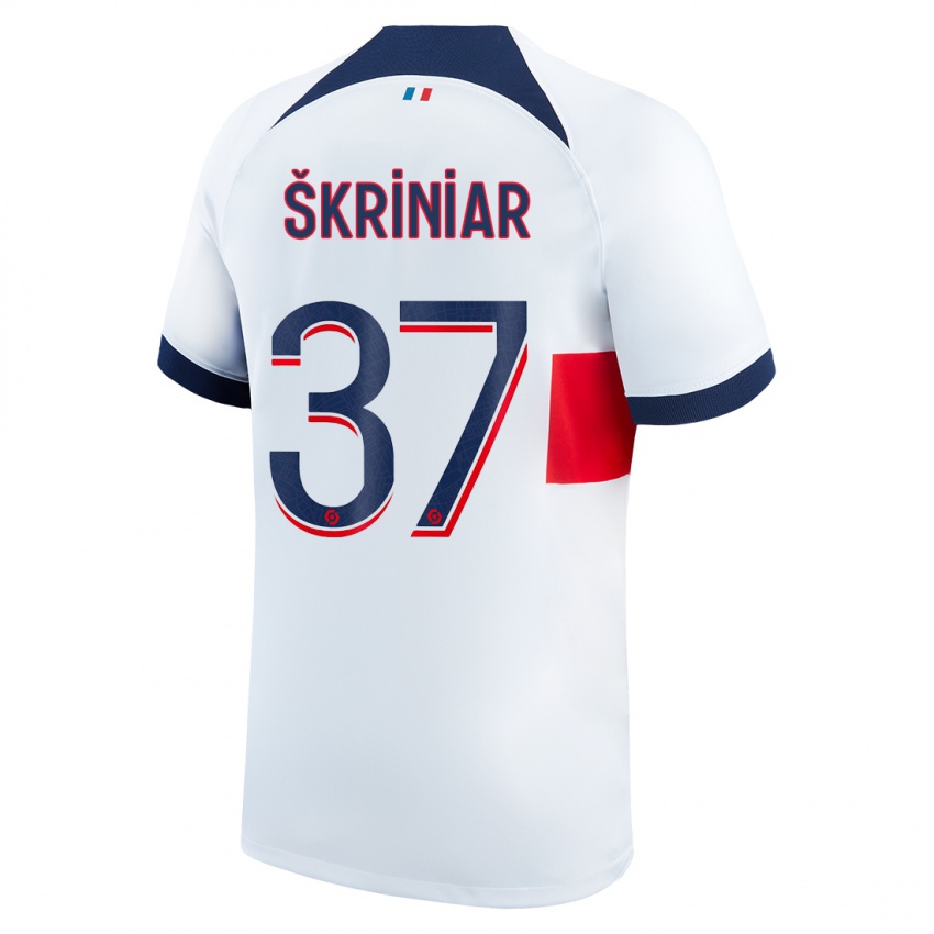 Donna Maglia Milan Skriniar #37 Bianco Kit Gara Away 2023/24 Maglietta