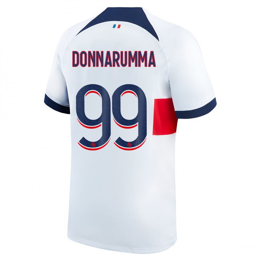 Donna Maglia Gianluigi Donnarumma #99 Bianco Kit Gara Away 2023/24 Maglietta