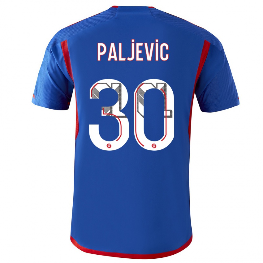 Donna Maglia Alyssia Paljevic #30 Blu Rosso Kit Gara Away 2023/24 Maglietta