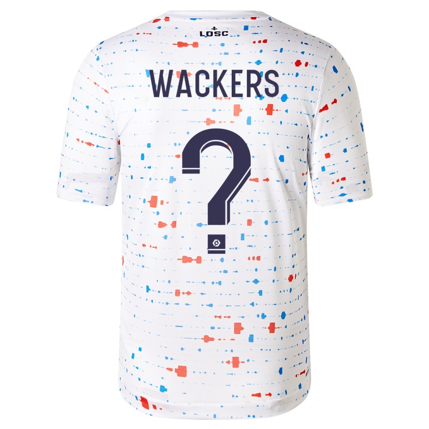 Donna Maglia Maxime Wackers #0 Bianco Kit Gara Away 2023/24 Maglietta