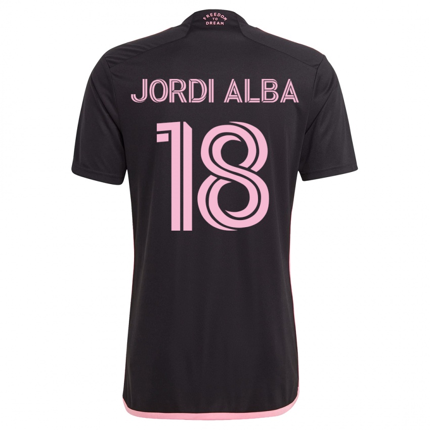 Donna Maglia Jordi Alba #18 Nero Kit Gara Away 2023/24 Maglietta