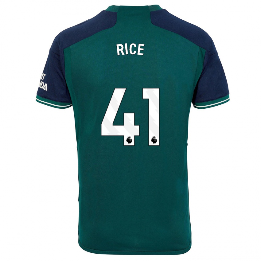 Donna Maglia Declan Rice #41 Verde Kit Gara Third 2023/24 Maglietta