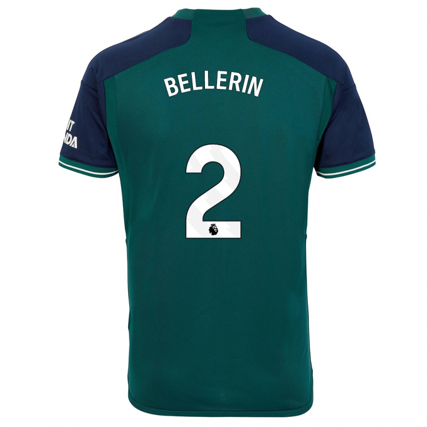 Donna Maglia Hector Bellerin #2 Verde Kit Gara Third 2023/24 Maglietta