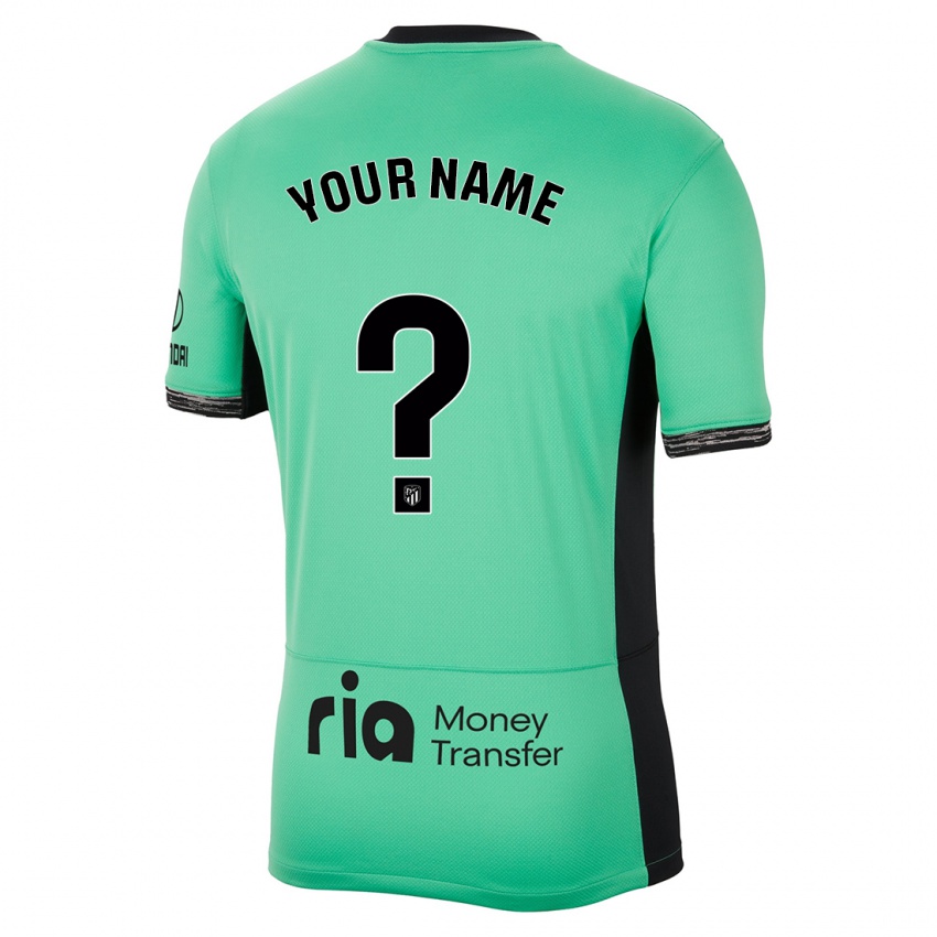 Donna Maglia Il Tuo Nome #0 Verde Primavera Kit Gara Third 2023/24 Maglietta