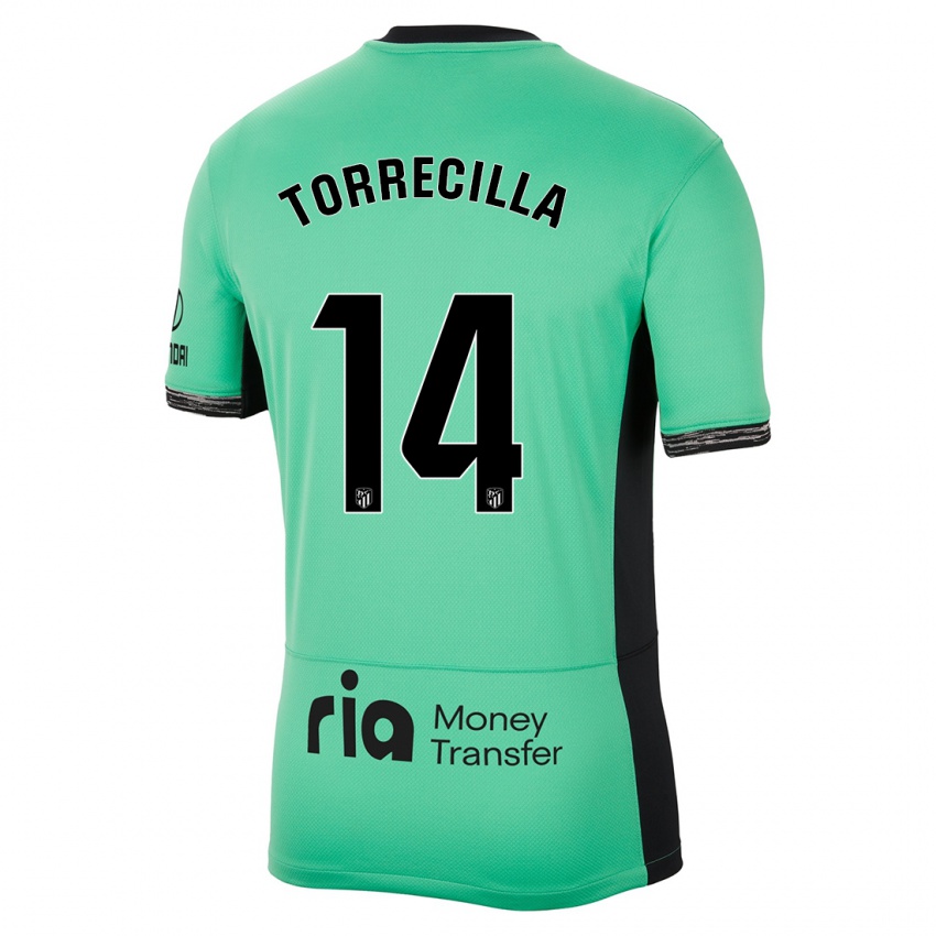 Donna Maglia Virginia Torrecilla #14 Verde Primavera Kit Gara Third 2023/24 Maglietta