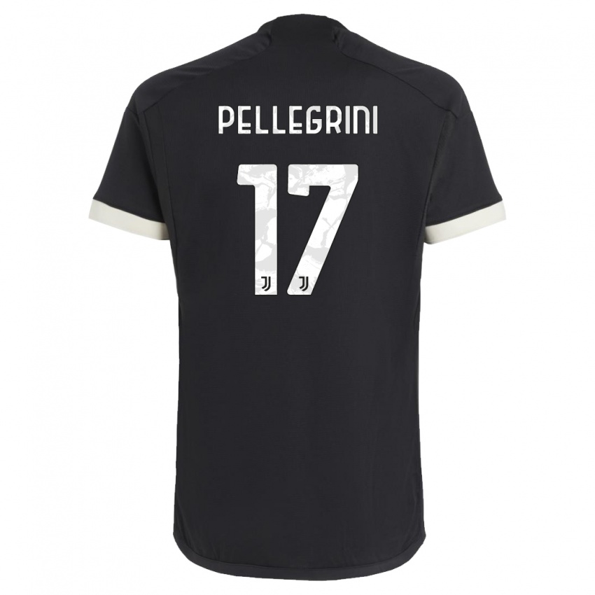 Donna Maglia Luca Pellegrini #17 Nero Kit Gara Third 2023/24 Maglietta