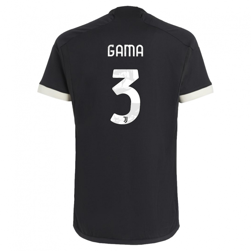 Donna Maglia Sara Gama #3 Nero Kit Gara Third 2023/24 Maglietta