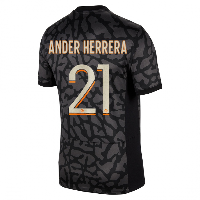 Donna Maglia Ander Herrera #21 Nero Kit Gara Third 2023/24 Maglietta