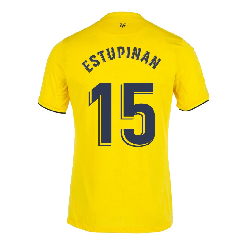 Uomo Maglia Pervis Estupinan #15 Giallo Kit Gara Home 2021/22 Maglietta