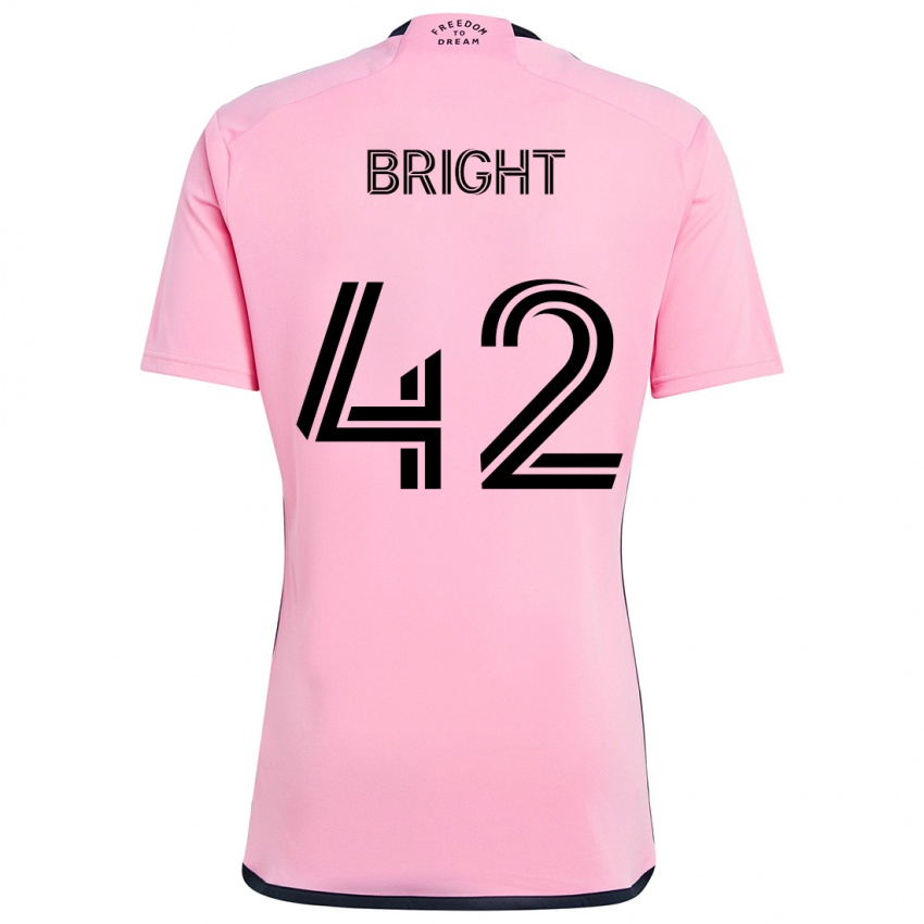 Bambino Maglia Yannick Bright #42 Rosa Kit Gara Home 2024/25 Maglietta