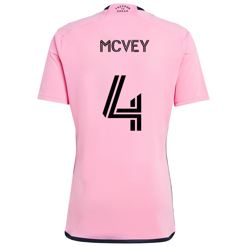 Bambino Maglia Christopher Mcvey #4 Rosa Kit Gara Home 2024/25 Maglietta