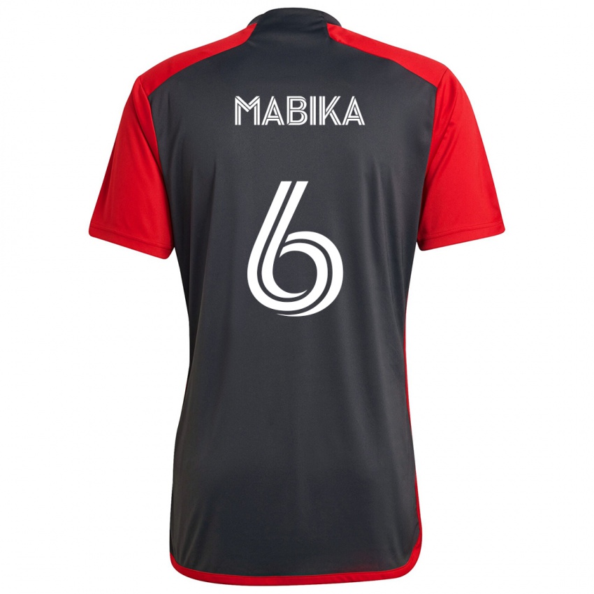 Bambino Maglia Aimé Mabika #6 Grigio Rosso Kit Gara Home 2024/25 Maglietta