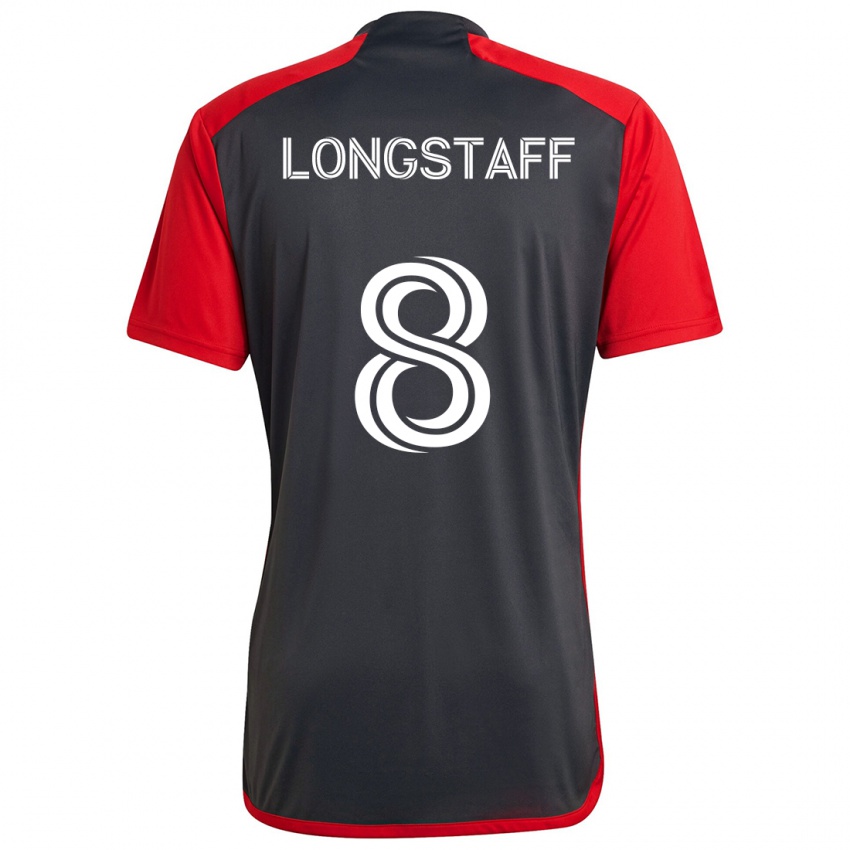 Bambino Maglia Matty Longstaff #8 Grigio Rosso Kit Gara Home 2024/25 Maglietta