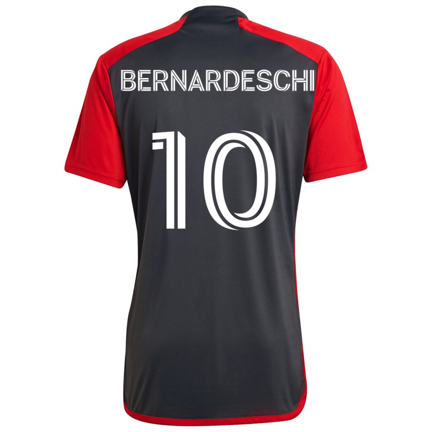 Bambino Maglia Federico Bernardeschi #10 Grigio Rosso Kit Gara Home 2024/25 Maglietta