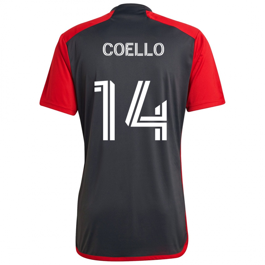 Bambino Maglia Alonso Coello #14 Grigio Rosso Kit Gara Home 2024/25 Maglietta