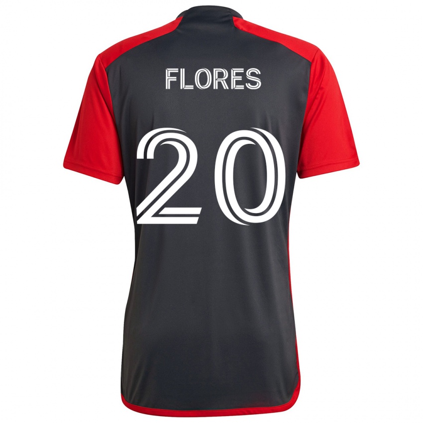 Bambino Maglia Deybi Flores #20 Grigio Rosso Kit Gara Home 2024/25 Maglietta