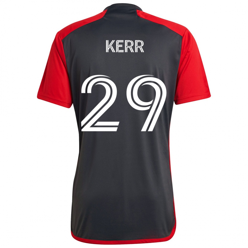 Bambino Maglia Deandre Kerr #29 Grigio Rosso Kit Gara Home 2024/25 Maglietta