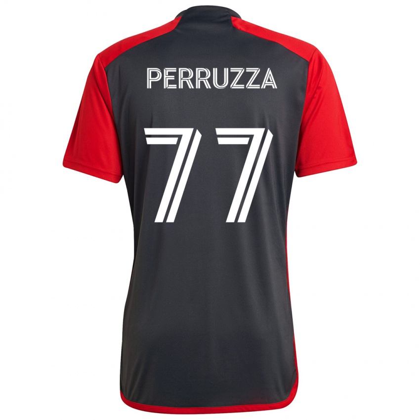 Bambino Maglia Jordan Perruzza #77 Grigio Rosso Kit Gara Home 2024/25 Maglietta