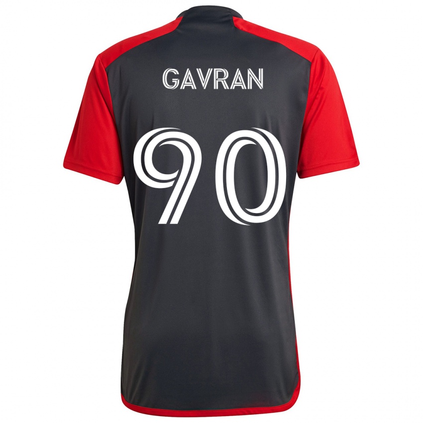 Bambino Maglia Luka Gavran #90 Grigio Rosso Kit Gara Home 2024/25 Maglietta