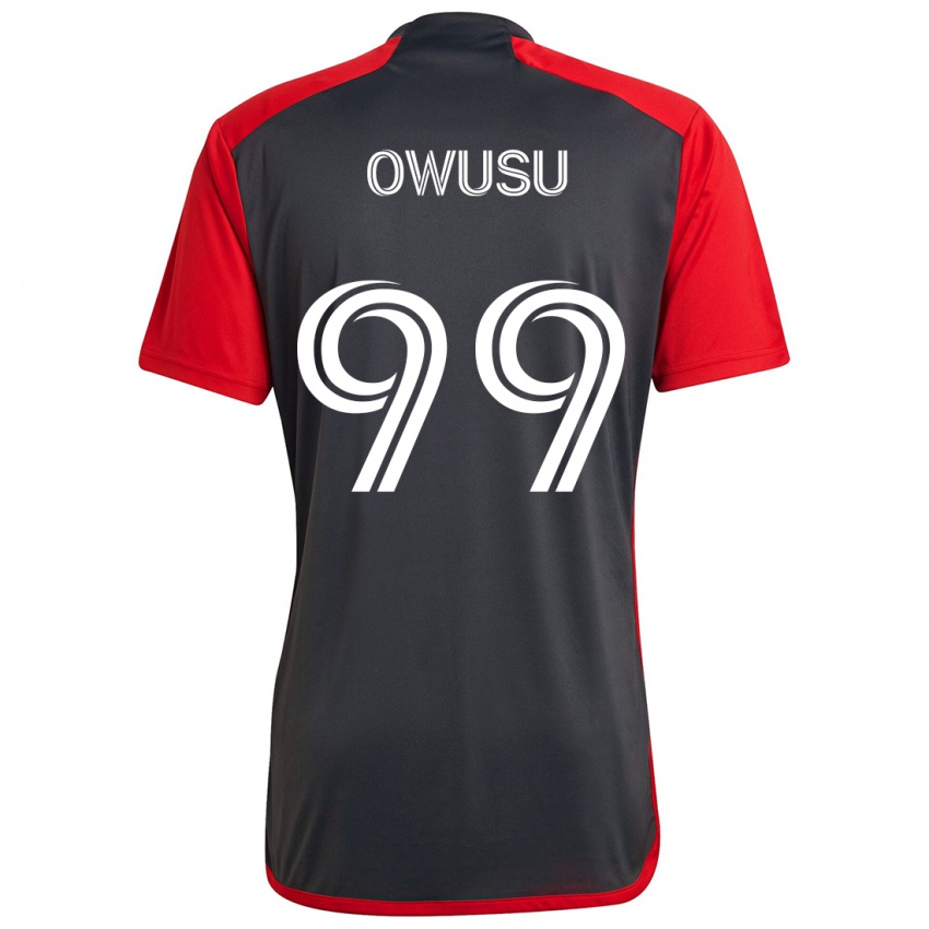 Bambino Maglia Prince Osei Owusu #99 Grigio Rosso Kit Gara Home 2024/25 Maglietta